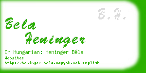 bela heninger business card